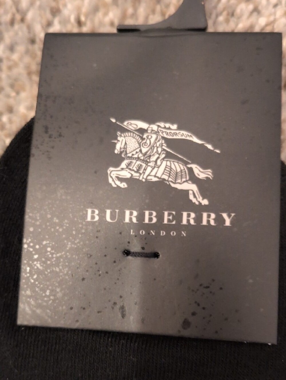 Burberry Black Ankle Socks with Red and Cream Stripe Detail - Picture 2 of 5